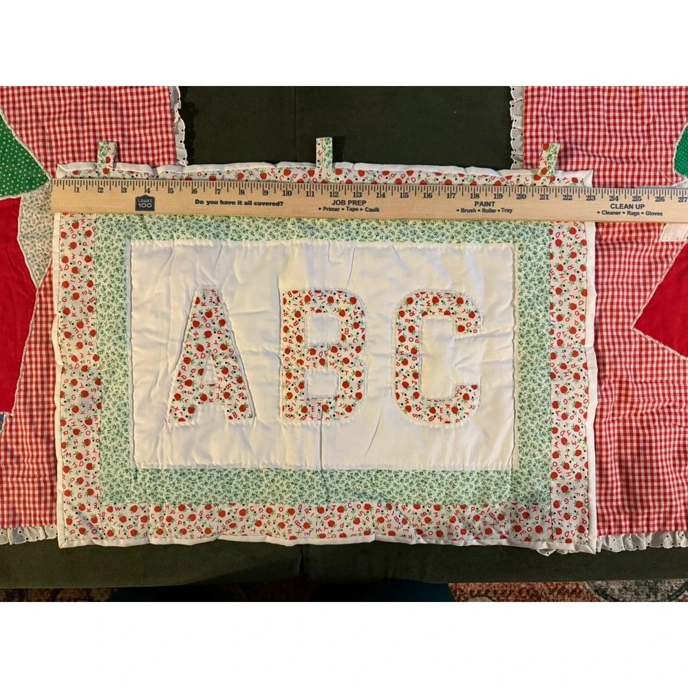 Vintage‎ Handmade Sun Bonnet Sue & Overall Sam ABC Quilt Wall Hangings Kids Room